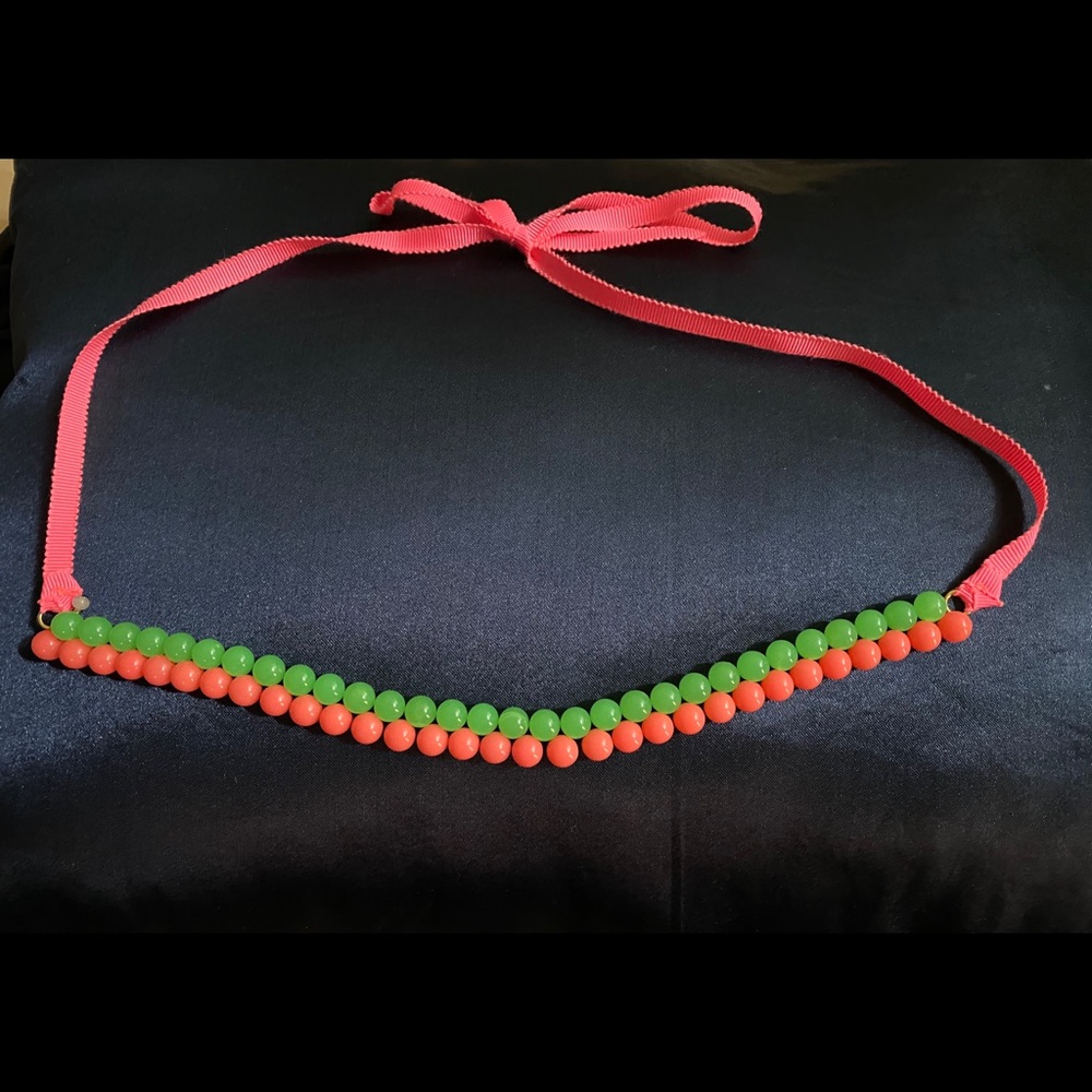 J Crew Crewcuts Girls Coral Green Beaded Necklace